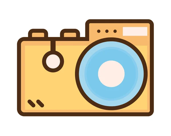 90S Retro Camera Icon Isolated — стоковый вектор