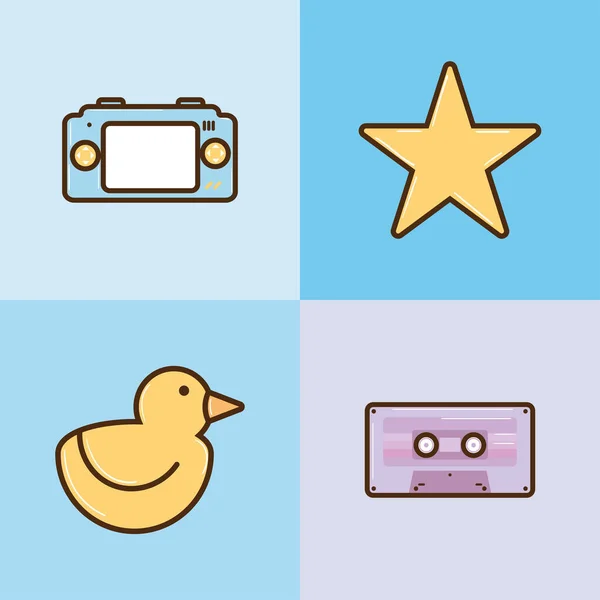 Icons Collection 90S Retro Style — Vettoriale Stock