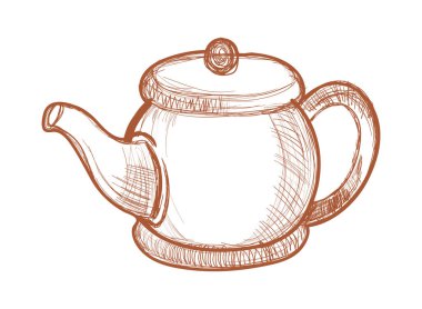kettle doodle icon isolated flat