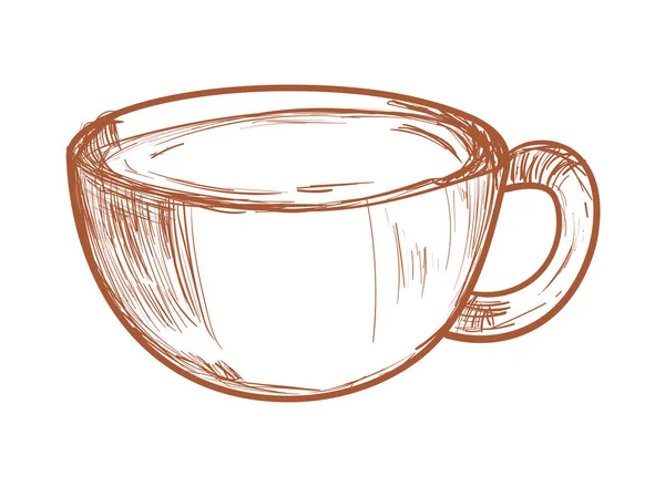 Empty Cup Ceramic Doodle Icon — Image vectorielle