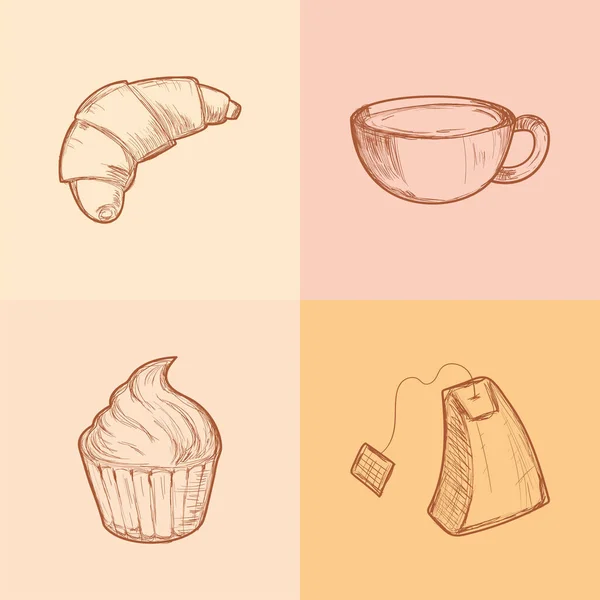 Coffee Doodle Icons Collection Design — Image vectorielle