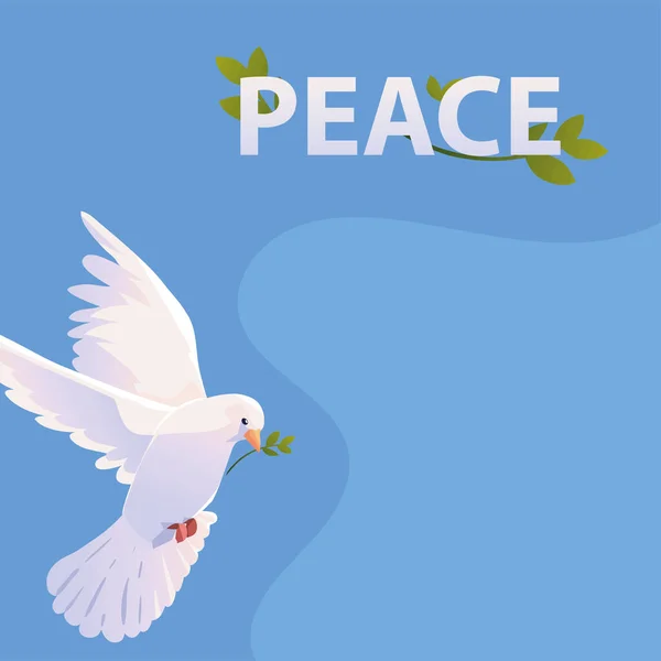 Flying Dove Peace Word — 스톡 벡터