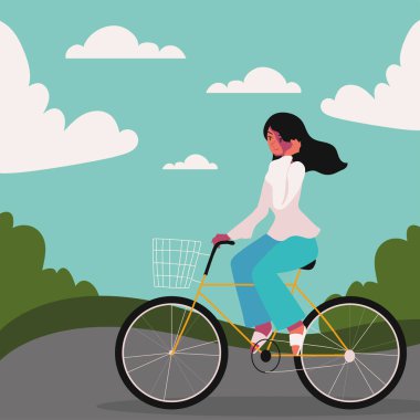 girl riding a bike in the road