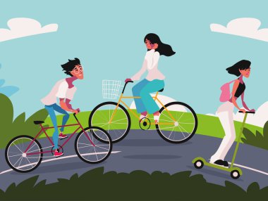 İnsanlar ve dünya arabasız gün tasarımı