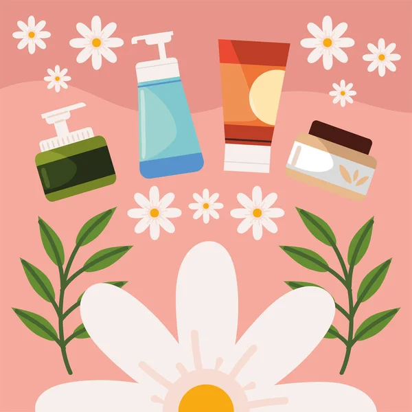 Cosmetics Cruelty Free Flowers — Stok Vektör