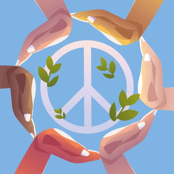 International Day Peace Hands Together — 스톡 벡터
