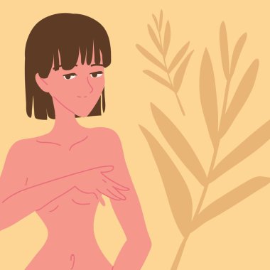 zayıf kadın ve vücut pozitif hareket konsepti