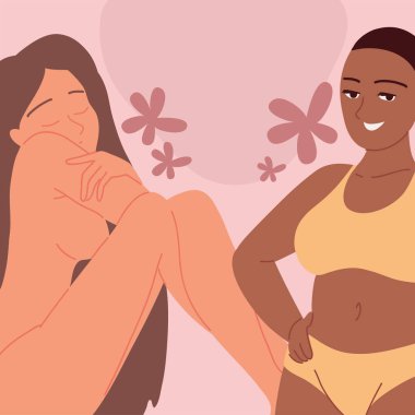 Kadın, vücut zayıf ve obez.