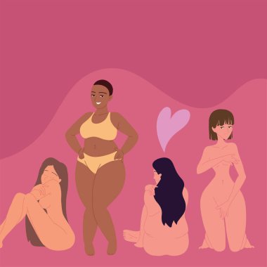 vucut pozitif hareket, vektör tasarımı