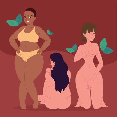 Çeşitli kadınlar, vücut pozitifliği, tasarım