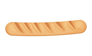 baget ekmeği simgesi düz izole