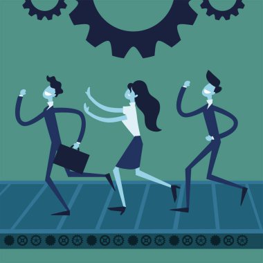 İş adamları ve dişliler, takım çalışması