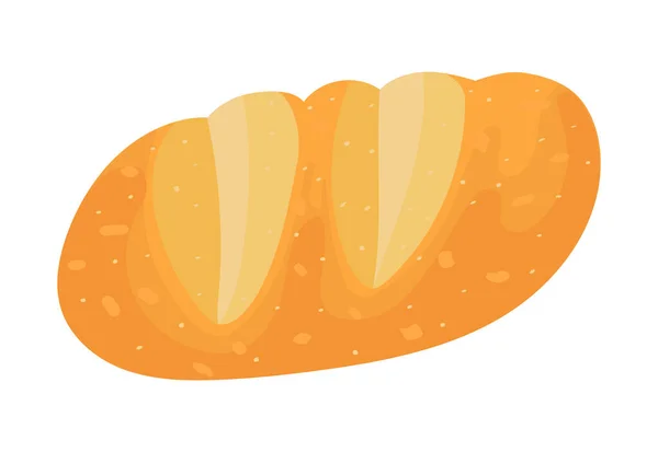 Delicious Baked Bread Icon Isolated — Vetor de Stock
