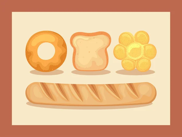 Set Bread Food Vector Design — Image vectorielle
