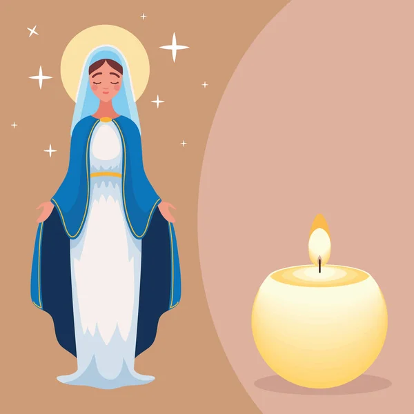 Assumption Virgin Mary Image Vector Style — 图库矢量图片