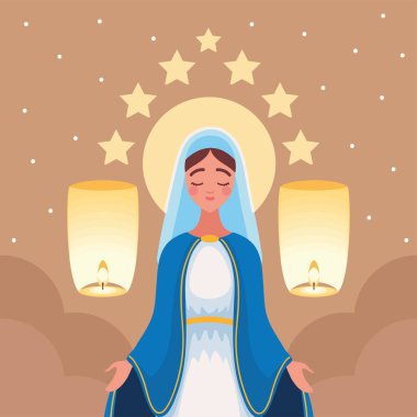 Assumption of Mary with lamps, image