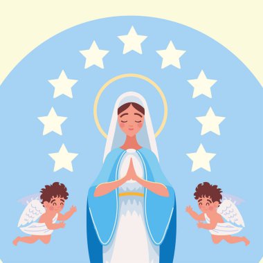 virgin mary and angels design