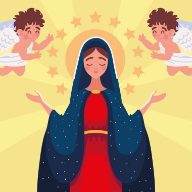 Assumption of Mary and angels in the heaven