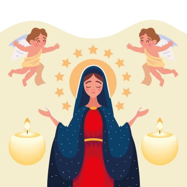 Assumption of Mary with angels and candles