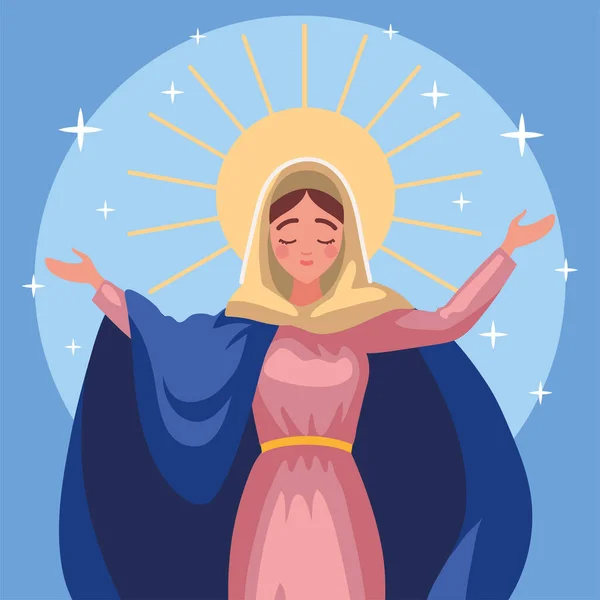 Assumption Mary Card Style — 图库矢量图片