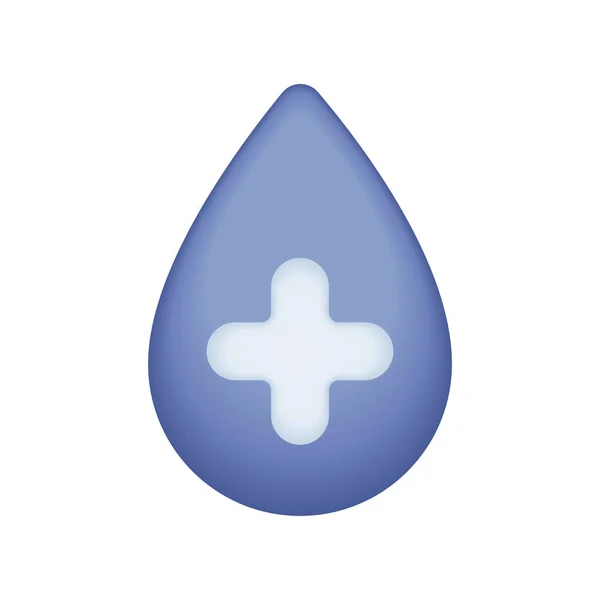 Medical Drop Cross Isolated Icon — Image vectorielle