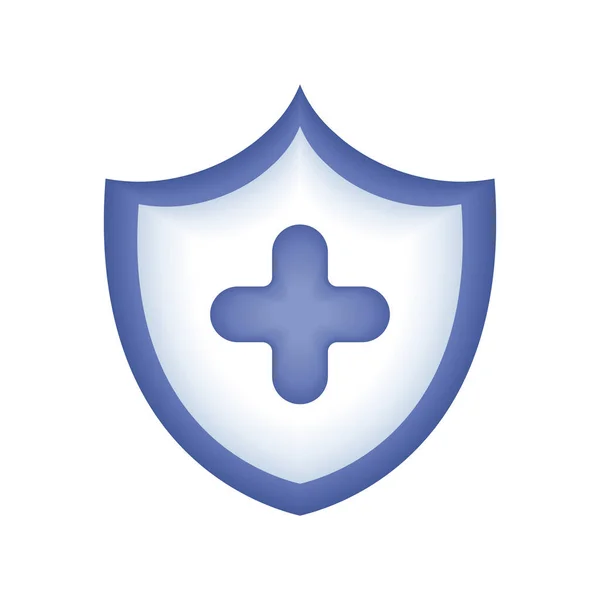 Medical Shield Care Isolated Icon — 스톡 벡터