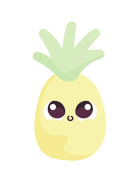 Kawaii Pineapple Sweet Isolated Icon — Vector de stock