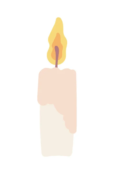 Hořící Svíčka Světlo Ikona Izolované — Stockový vektor