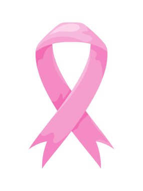 Göğüs kanseri pembe ipek simgesi izole