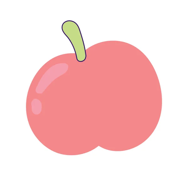 Appel Fruit Cartoon Pictogram Geïsoleerd — Stockvector