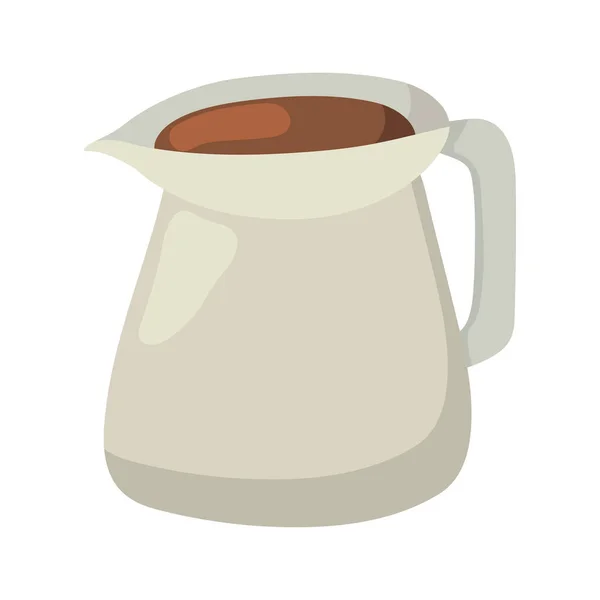 Chocolate Pot Breakfast Cartoon Icon — ストックベクタ