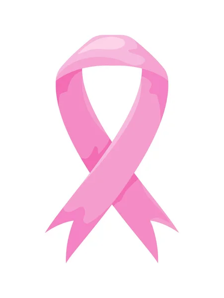 Рак Груди Розовый Икона Шелка Изолирован — стоковый вектор
