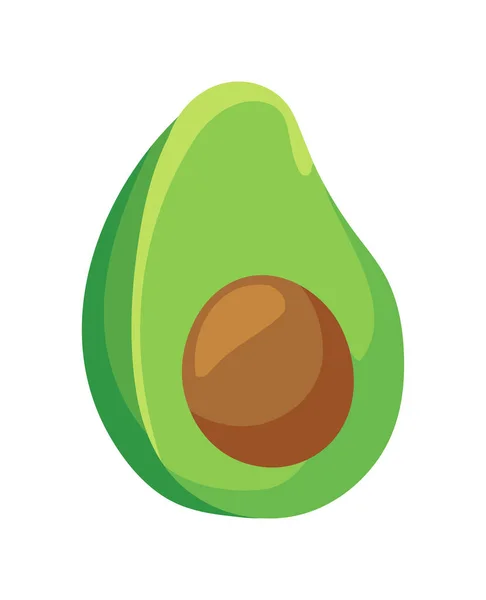 Half Avocado Vegetable Icon Isolated —  Vetores de Stock