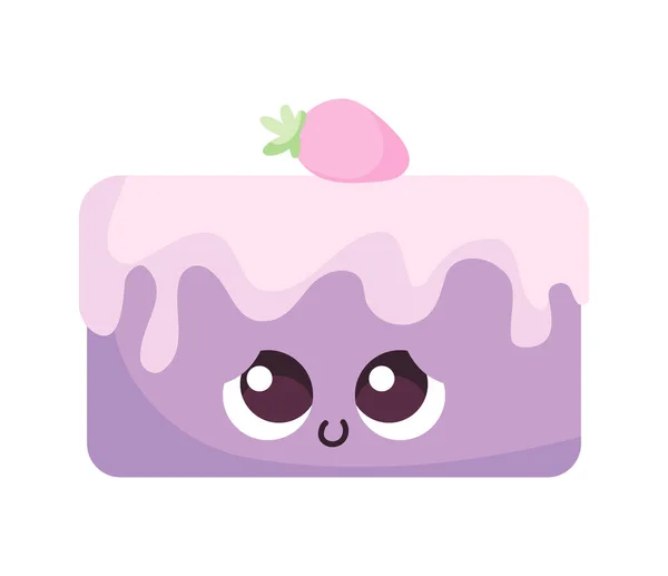 Cake Kawaii Sweet Isolated Icon — Stockvector