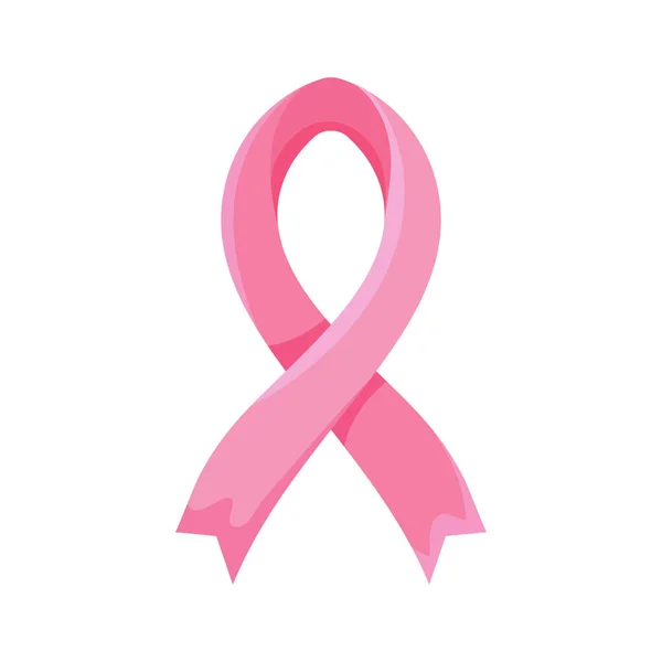 Rakovina Prsu Růžová Stuha Ikona Izolované — Stockový vektor
