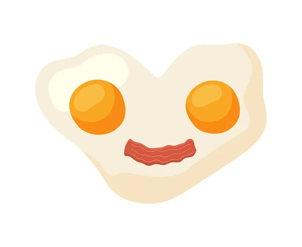 Fried Eggs Bacon Breakfast Cartoon Icon — Vector de stock