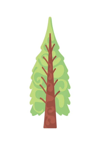 Tree Pine Nature Icon Isolated Flat — Stock Vector