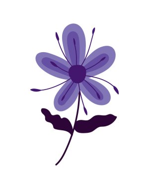 Şirin mor çiçek doğa ikonu