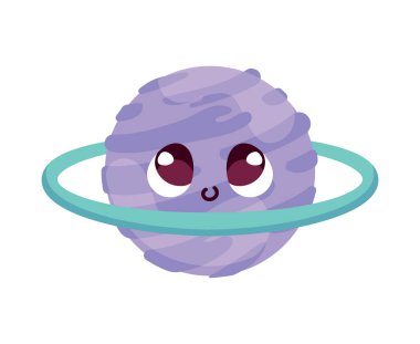 mor kawaii gezegen alanı izole edilmiş simgesi