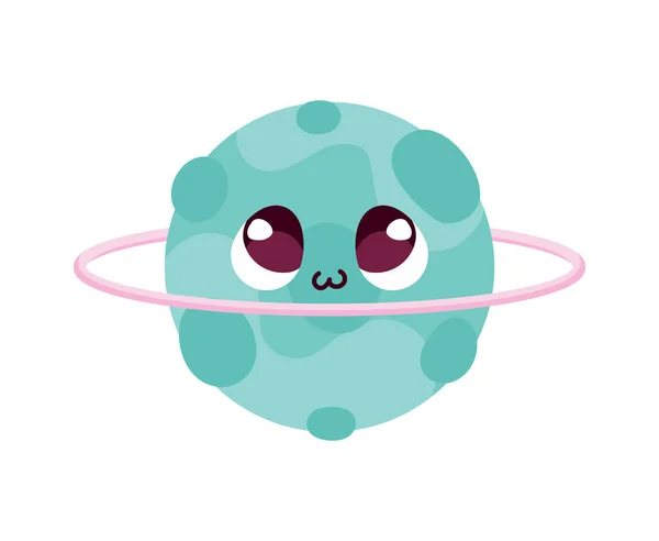 Kawaii Space Planet Isolated Icon — Image vectorielle