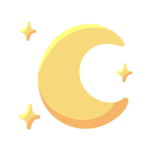 Luna Estrellas Icono Aislado — Vector de stock