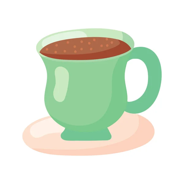 Cup Coffee Breakfast Cartoon Icon — Vetor de Stock