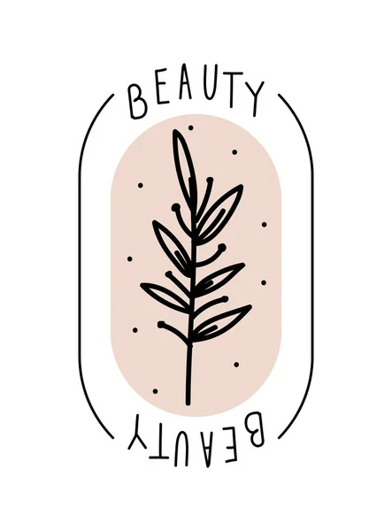Label Beauty Flower Isolated Icon — Stok Vektör