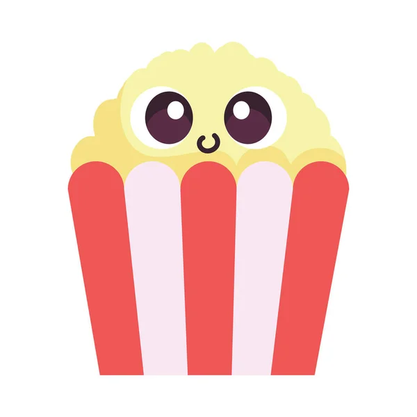 Kawaii Popcorn Sweet Isolated Icon — Image vectorielle