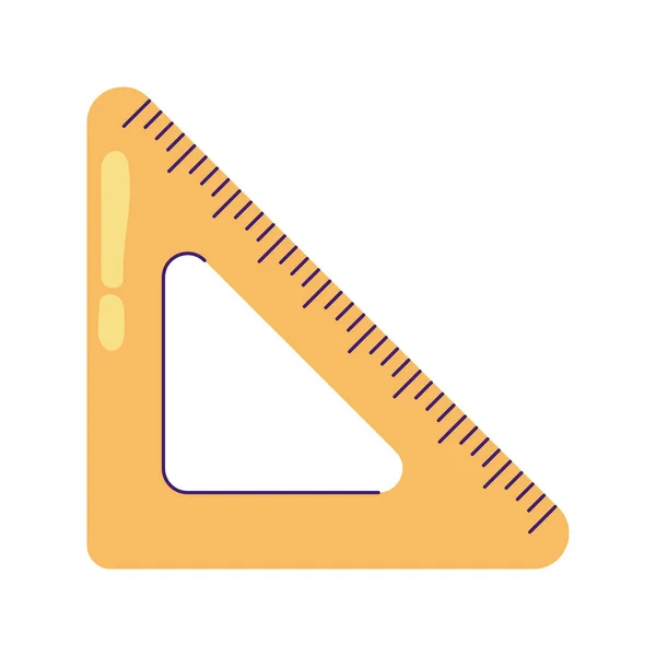 School Triangle Ruler Cartoon Icon Isolated — Image vectorielle