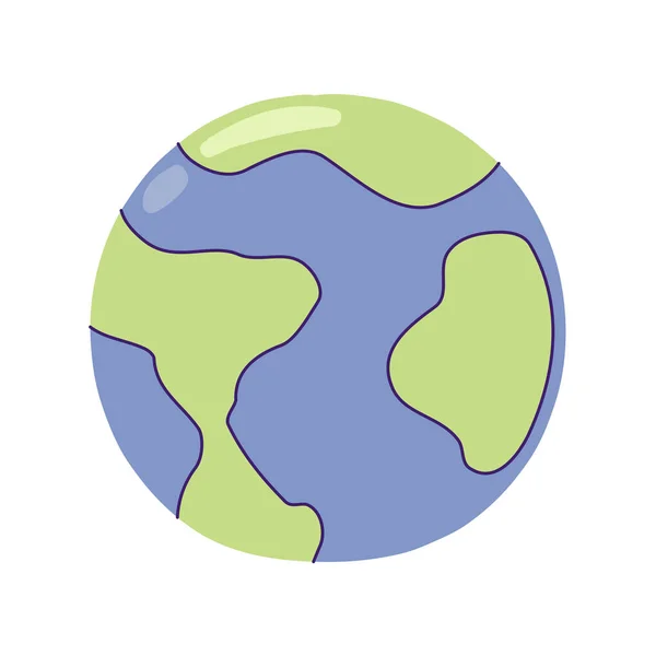 Earth Planet Cartoon Icon Isolated — Archivo Imágenes Vectoriales
