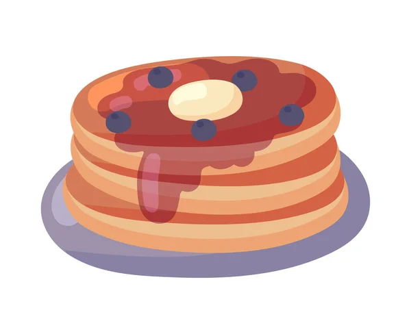 Pancakes Syrup Breakfast Cartoon Icon — Vettoriale Stock