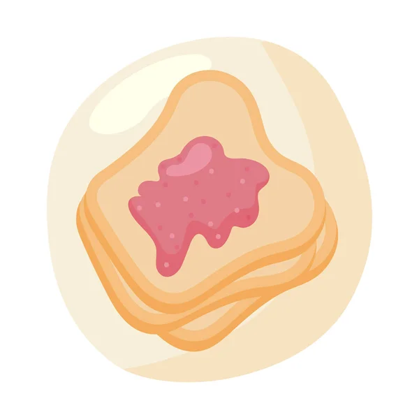 Bread Jam Breakfast Cartoon Icon — 스톡 벡터