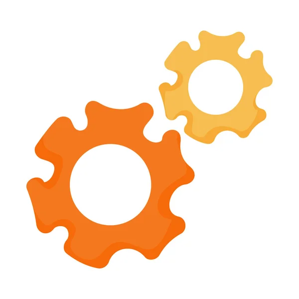 Gears Cogwheel Icon Isolated Flat — Stock Vector