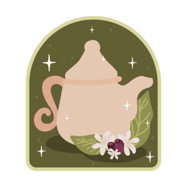 Kahve ısıtıcısı ve tohum ikonu